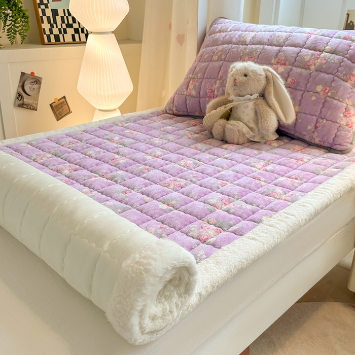 91家纺网 家纺一手货源 找家纺 韩巢家纺 2025款秋冬季上下铺牛奶绒床垫床护垫学生床褥子宿舍寝室床褥铺底 暖绒-罗兰雨