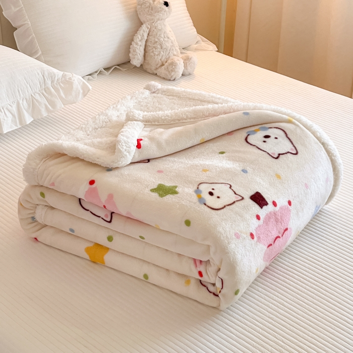 91家纺网 家纺一手货源 找家纺 川悦生活 2025新款牛奶绒羊羔绒毯子毛毯 毛毯奶粉西高地