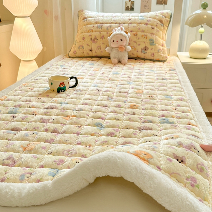 91家纺网 家纺一手货源 找家纺 韩巢家纺 2025款秋冬季上下铺牛奶绒床垫床护垫学生床褥子宿舍寝室床褥铺底 暖绒-卖萌修狗