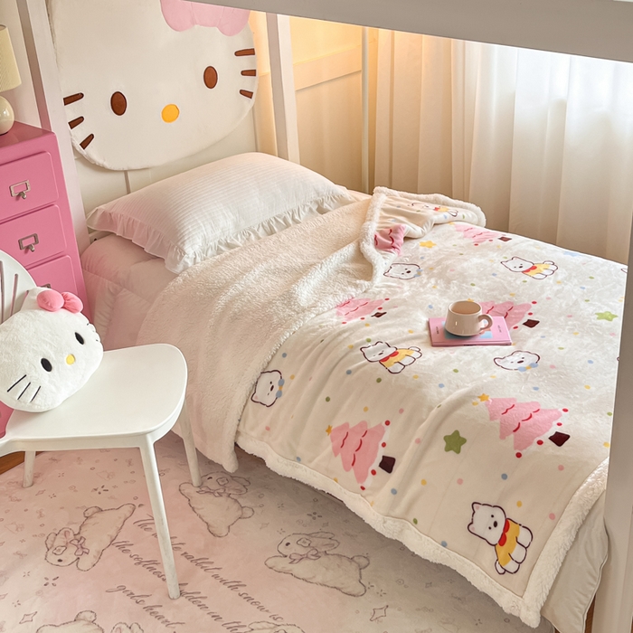 91家纺网 家纺一手货源 找家纺 川悦生活 2025新款牛奶绒羊羔绒毯子毛毯 毛毯奶粉西高地