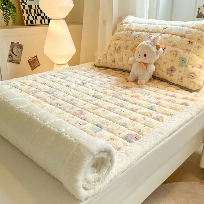 91家纺网 家纺一手货源 找家纺 韩巢家纺 2025款秋冬季上下铺牛奶绒床垫床护垫学生床褥子宿舍寝室床褥铺底 暖绒-卖萌修狗