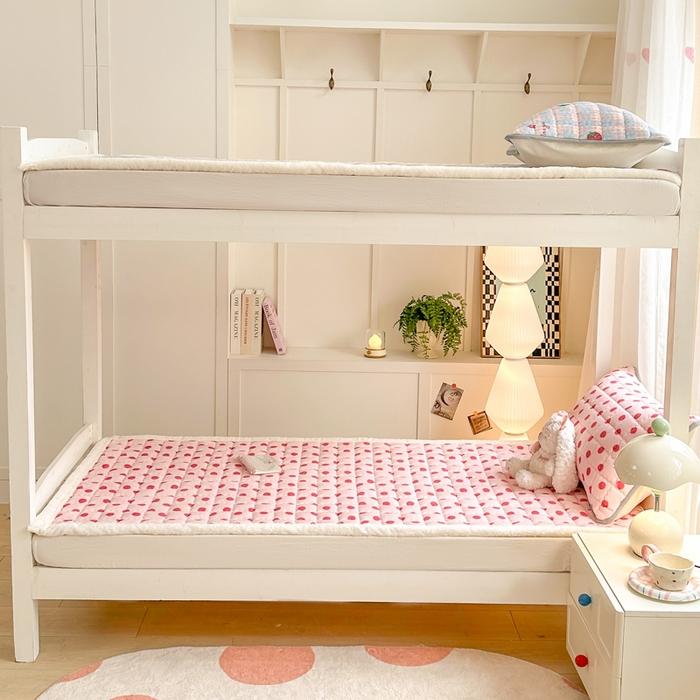 91家纺网 家纺一手货源 找家纺 韩巢家纺 2025款秋冬季上下铺牛奶绒床垫床护垫学生床褥子宿舍寝室床褥铺底 暖绒-粉珍珠