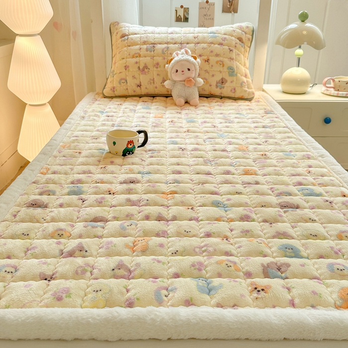 91家纺网 家纺一手货源 找家纺 韩巢家纺 2025款秋冬季上下铺牛奶绒床垫床护垫学生床褥子宿舍寝室床褥铺底 暖绒-卖萌修狗