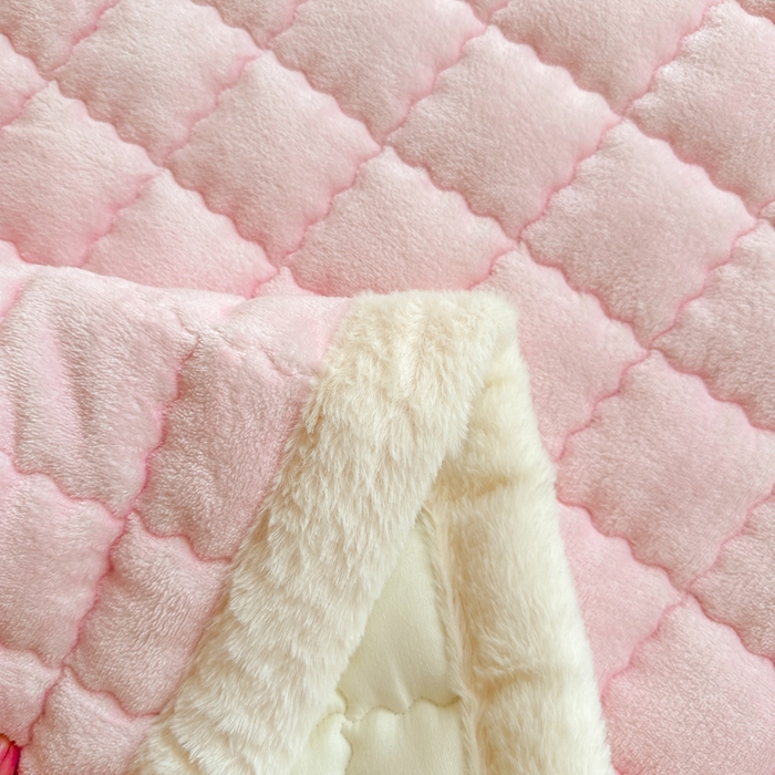 91家纺网 家纺一手货源 找家纺 韩巢家纺 2025款秋冬季上下铺牛奶绒床垫床护垫学生床褥子宿舍寝室床褥铺底 暖绒-绒绒小狗-粉