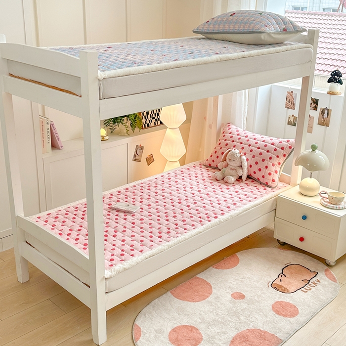 91家纺网 家纺一手货源 找家纺 韩巢家纺 2025款秋冬季上下铺牛奶绒床垫床护垫学生床褥子宿舍寝室床褥铺底 暖绒-粉珍珠