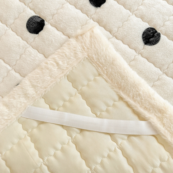 91家纺网 家纺一手货源 找家纺 韩巢家纺 2025款秋冬季上下铺牛奶绒床垫床护垫学生床褥子宿舍寝室床褥铺底 暖绒-米珍珠