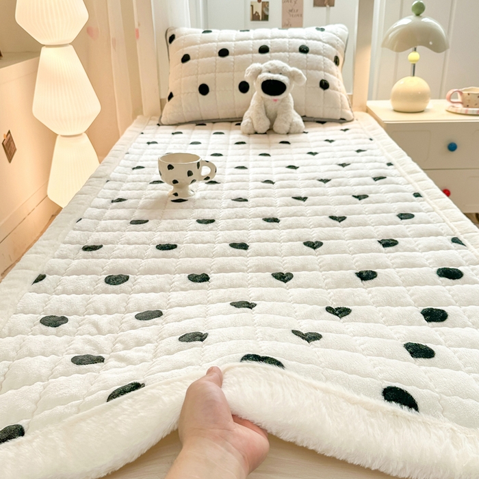 91家纺网 家纺一手货源 找家纺 韩巢家纺 2025款秋冬季上下铺牛奶绒床垫床护垫学生床褥子宿舍寝室床褥铺底 暖绒-米珍珠