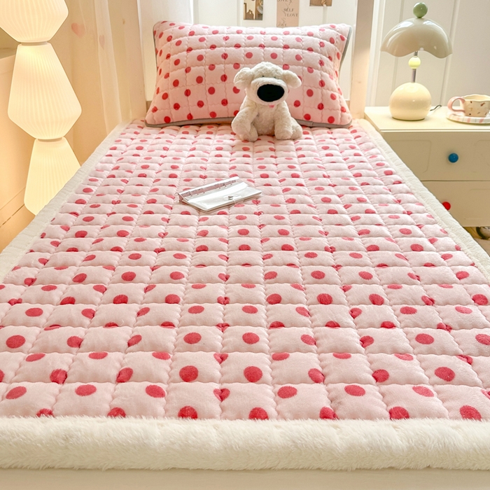 91家纺网 家纺一手货源 找家纺 韩巢家纺 2025款秋冬季上下铺牛奶绒床垫床护垫学生床褥子宿舍寝室床褥铺底 暖绒-粉珍珠