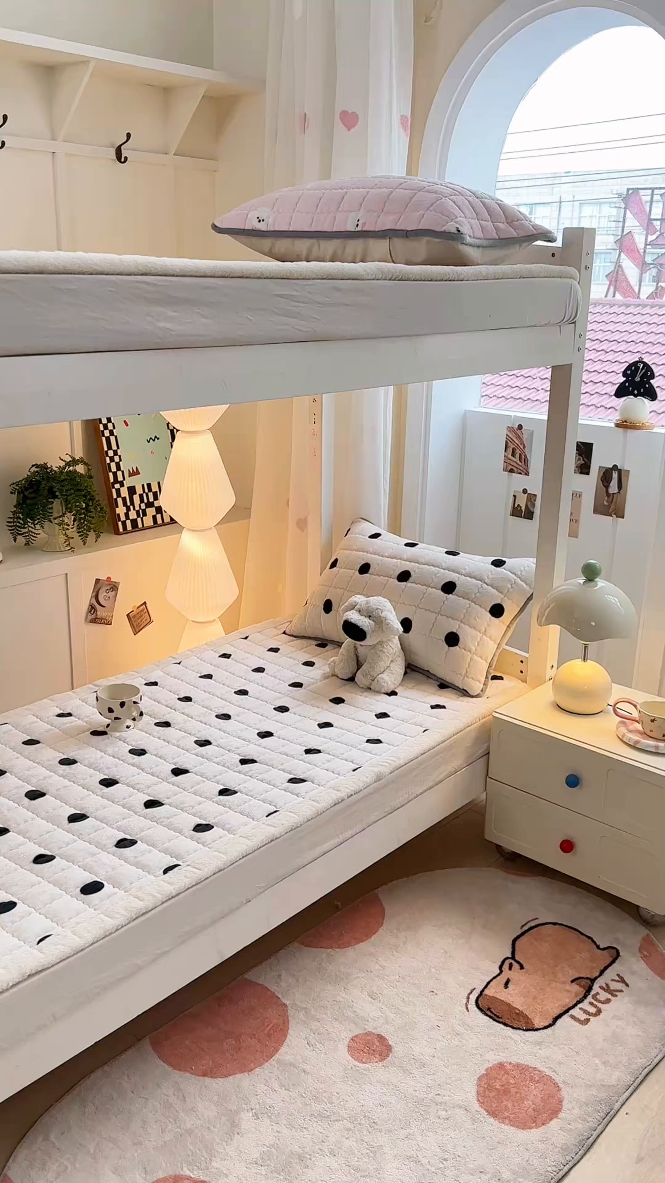 91家纺网 家纺一手货源 找家纺 韩巢家纺 2025款秋冬季上下铺牛奶绒床垫床护垫学生床褥子宿舍寝室床褥铺底 暖绒-米珍珠