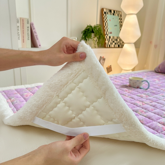 91家纺网 家纺一手货源 找家纺 韩巢家纺 2025款秋冬季上下铺牛奶绒床垫床护垫学生床褥子宿舍寝室床褥铺底 暖绒-罗兰雨