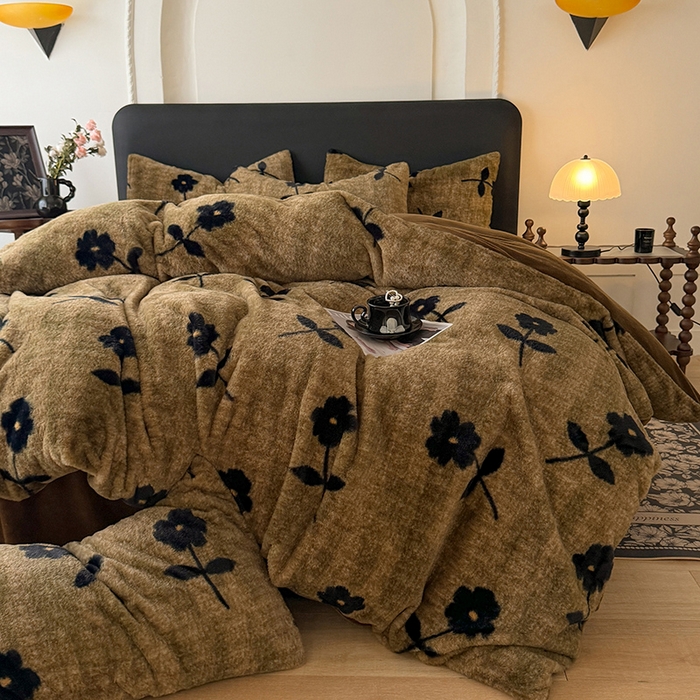 91家纺网 家纺一手货源 找家纺 （总）绒世界 2025秋冬新款丹麦兔毛绒牛奶绒四件套