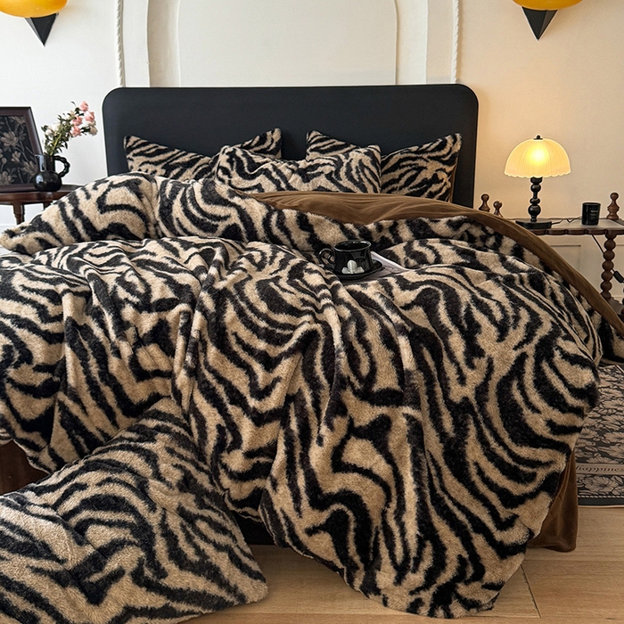 91家纺网 家纺一手货源 找家纺 （总）绒世界 2025秋冬新款丹麦兔毛绒牛奶绒四件套