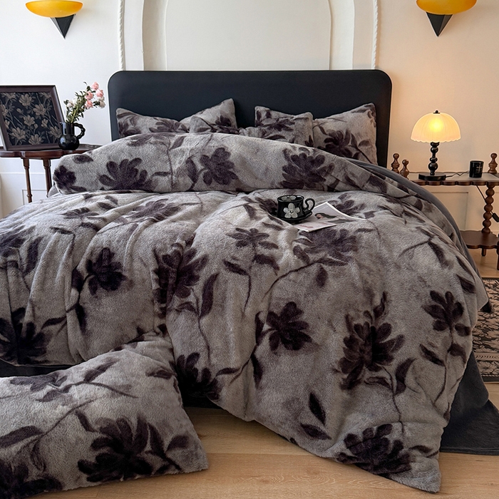 91家纺网 家纺一手货源 找家纺 （总）绒世界 2025秋冬新款丹麦兔毛绒牛奶绒四件套