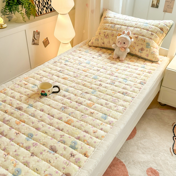 91家纺网 家纺一手货源 找家纺 韩巢家纺 2025款秋冬季上下铺牛奶绒床垫床护垫学生床褥子宿舍寝室床褥铺底 暖绒-卖萌修狗