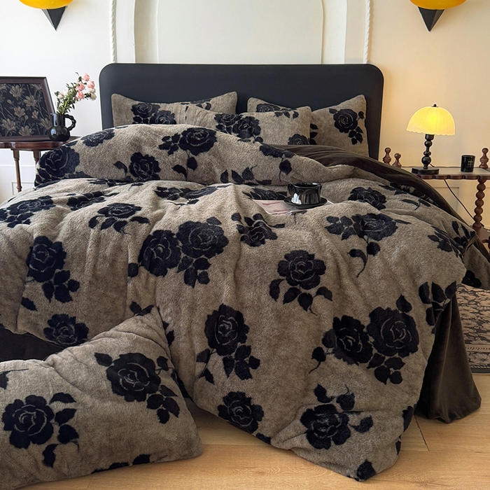 91家纺网 家纺一手货源 找家纺 （总）绒世界 2025秋冬新款丹麦兔毛绒牛奶绒四件套