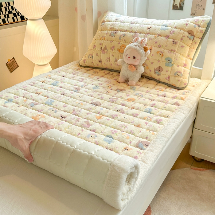 91家纺网 家纺一手货源 找家纺 韩巢家纺 2025款秋冬季上下铺牛奶绒床垫床护垫学生床褥子宿舍寝室床褥铺底 暖绒-卖萌修狗