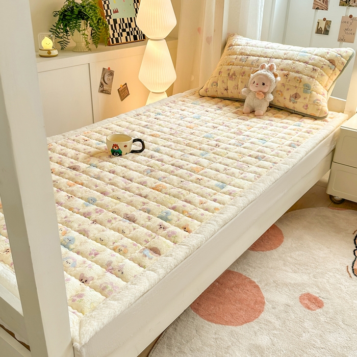 91家纺网 家纺一手货源 找家纺 韩巢家纺 2025款秋冬季上下铺牛奶绒床垫床护垫学生床褥子宿舍寝室床褥铺底 暖绒-卖萌修狗