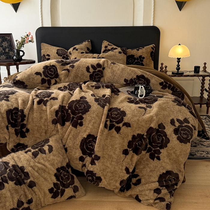 91家纺网 家纺一手货源 找家纺 （总）绒世界 2025秋冬新款丹麦兔毛绒牛奶绒四件套