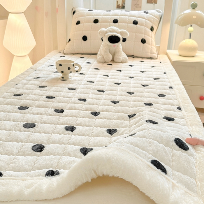 91家纺网 家纺一手货源 找家纺 韩巢家纺 2025款秋冬季上下铺牛奶绒床垫床护垫学生床褥子宿舍寝室床褥铺底 暖绒-米珍珠