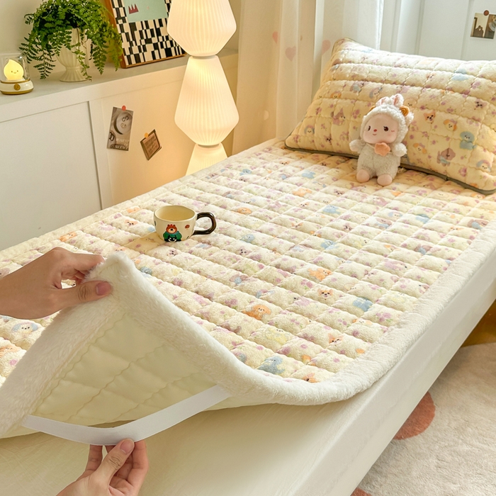 91家纺网 家纺一手货源 找家纺 韩巢家纺 2025款秋冬季上下铺牛奶绒床垫床护垫学生床褥子宿舍寝室床褥铺底 暖绒-卖萌修狗