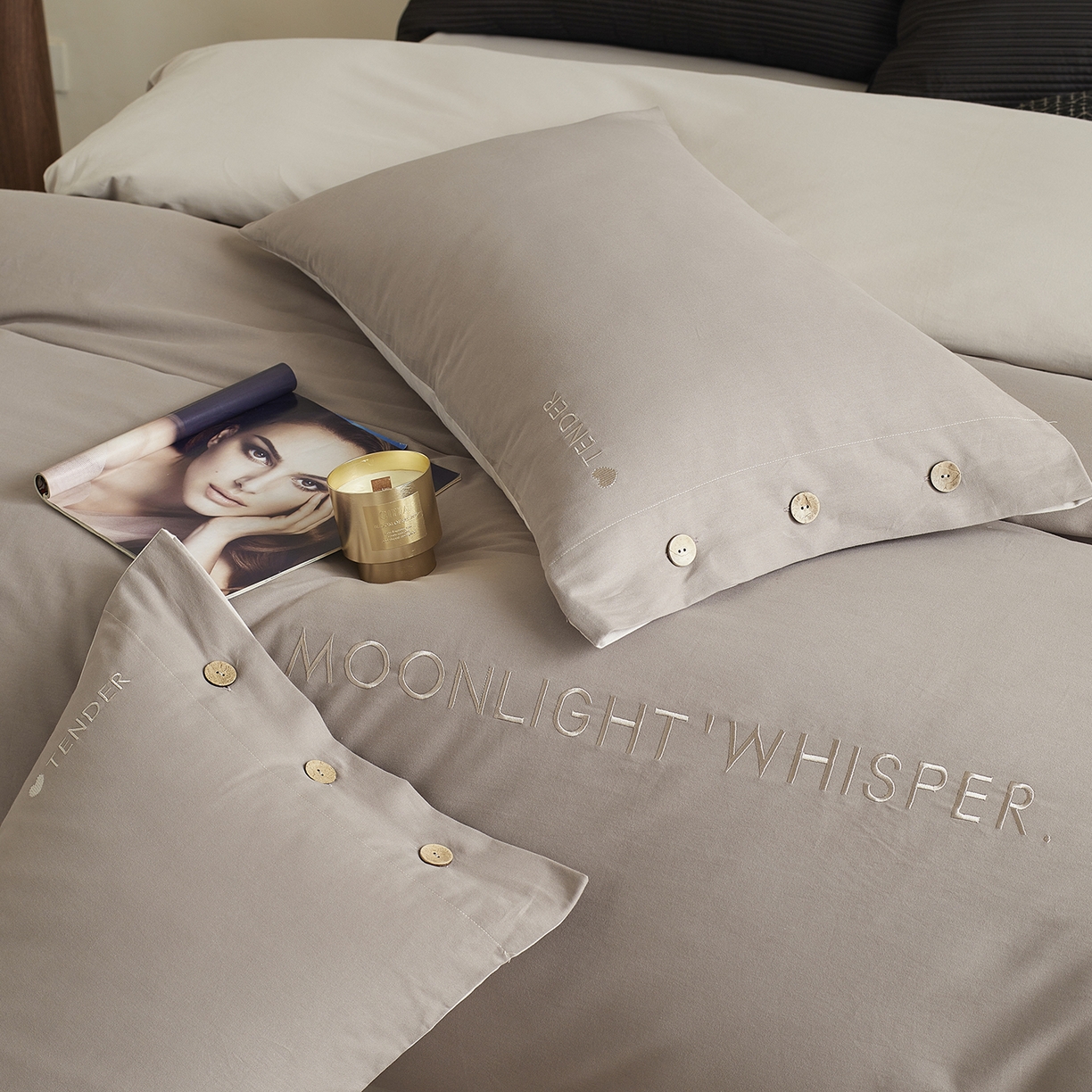 91家纺网 家纺一手货源 找家纺 （总）艾咪-Amy ntmy 2025轻奢高级感纽扣款全棉纯棉加厚磨毛刺绣四件套