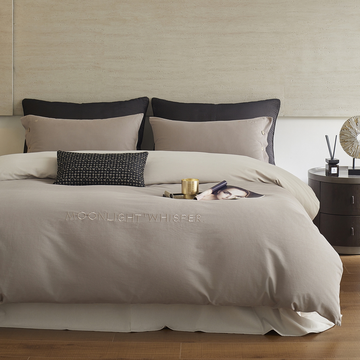 91家纺网 家纺一手货源 找家纺 （总）艾咪-Amy ntmy 2025轻奢高级感纽扣款全棉纯棉加厚磨毛刺绣四件套