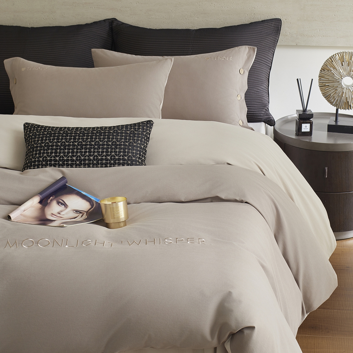 91家纺网 家纺一手货源 找家纺 （总）艾咪-Amy ntmy 2025轻奢高级感纽扣款全棉纯棉加厚磨毛刺绣四件套