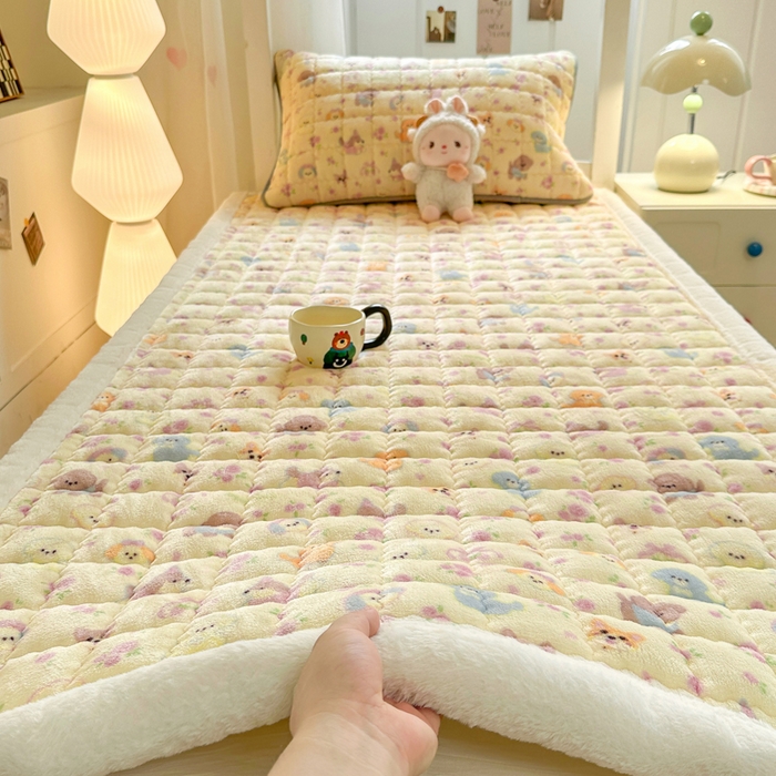 91家纺网 家纺一手货源 找家纺 韩巢家纺 2025款秋冬季上下铺牛奶绒床垫床护垫学生床褥子宿舍寝室床褥铺底 暖绒-卖萌修狗