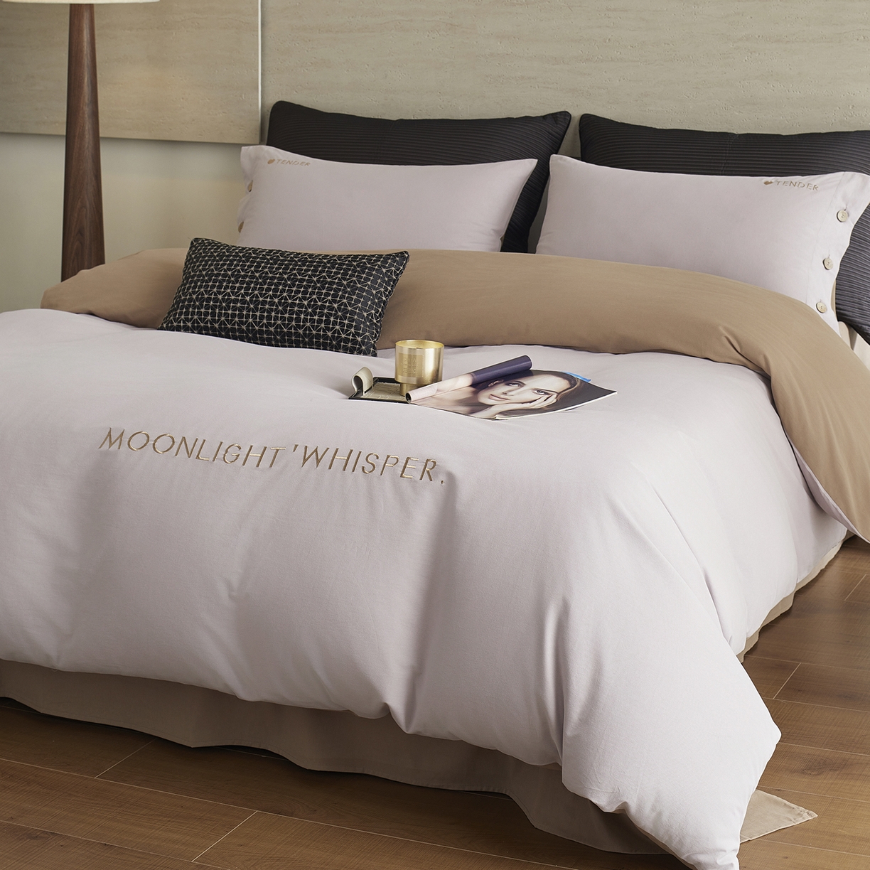 91家纺网 家纺一手货源 找家纺 （总）艾咪-Amy ntmy 2025轻奢高级感纽扣款全棉纯棉加厚磨毛刺绣四件套