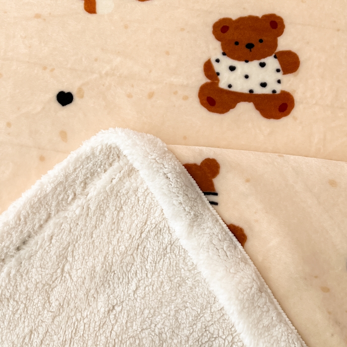 91家纺网 家纺一手货源 找家纺 川悦生活 2025新款牛奶绒羊羔绒毯子毛毯 毛毯酥酥小熊