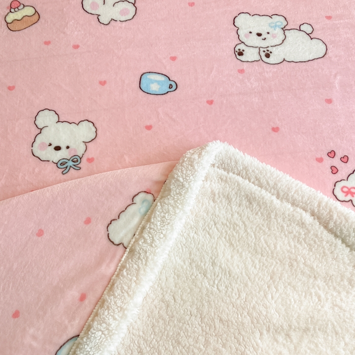 91家纺网 家纺一手货源 找家纺 川悦生活 2025新款牛奶绒羊羔绒毯子毛毯 毛毯甜蜜小狗