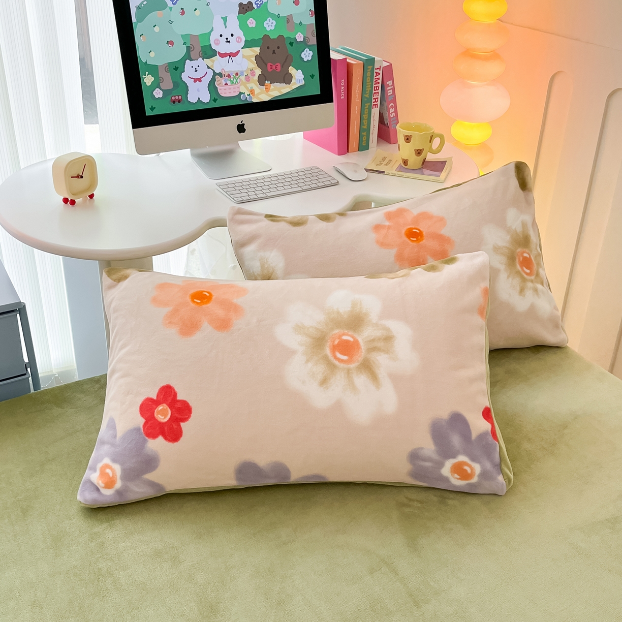 91家纺网 家纺一手货源 找家纺 启发 2025新款高克重小清新牛奶绒印花四件套 花开似锦