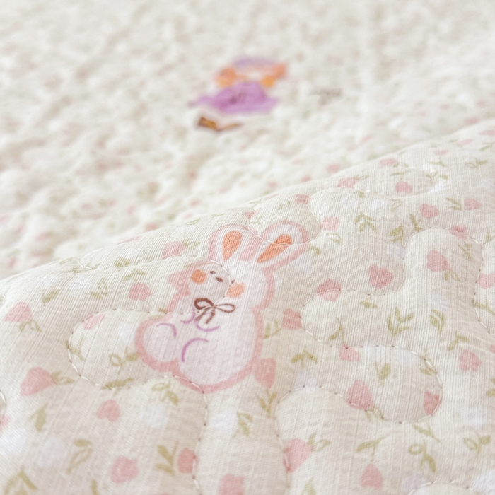 91家纺网 家纺一手货源 找家纺 小萌虎 2025新款A类云感原麻双层纱花边床盖三件套 寻梦粉【花边款】