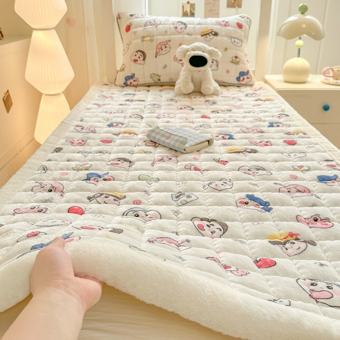 91家纺网 家纺一手货源 找家纺 （总）韩巢家纺 2025款秋冬季上下铺牛奶绒床垫床护垫学生床褥子宿舍寝室床褥铺底