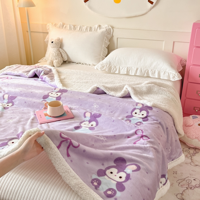 91家纺网 家纺一手货源 找家纺 川悦生活 2025新款牛奶绒羊羔绒毯子毛毯 毛毯香芋奶茶