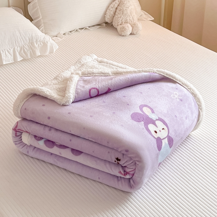 91家纺网 家纺一手货源 找家纺 川悦生活 2025新款牛奶绒羊羔绒毯子毛毯 毛毯香芋奶茶