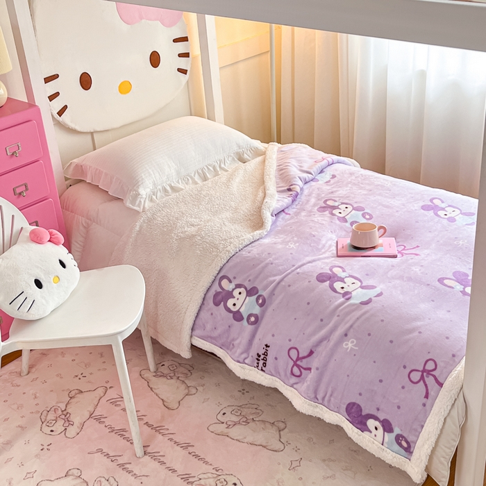 91家纺网 家纺一手货源 找家纺 川悦生活 2025新款牛奶绒羊羔绒毯子毛毯 毛毯香芋奶茶