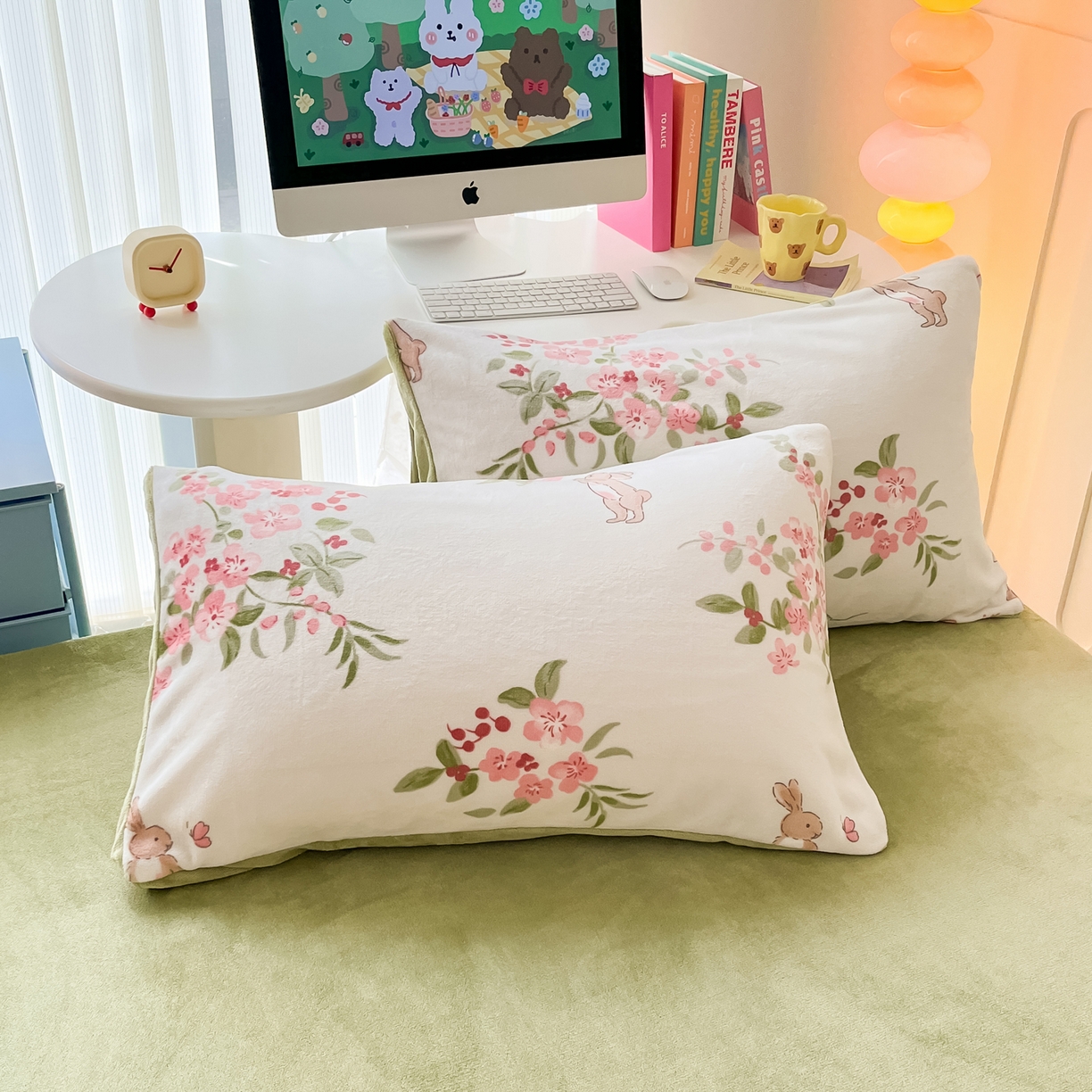 91家纺网 家纺一手货源 找家纺 启发 2025新款高克重小清新牛奶绒印花四件套 花之恋