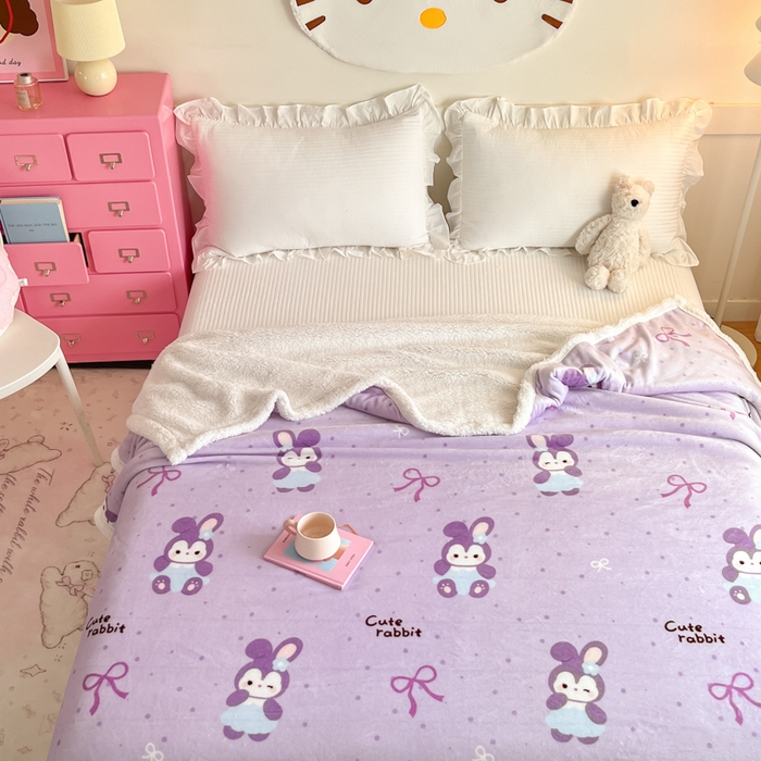 91家纺网 家纺一手货源 找家纺 川悦生活 2025新款牛奶绒羊羔绒毯子毛毯 毛毯香芋奶茶