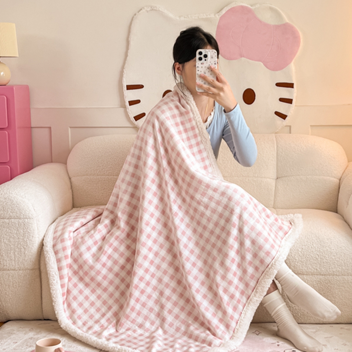 91家纺网 家纺一手货源 找家纺 川悦生活 2025新款牛奶绒羊羔绒毯子毛毯 毛毯小屋格格奶粉