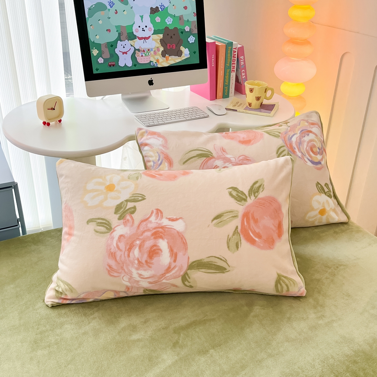 91家纺网 家纺一手货源 找家纺 启发 2025新款高克重小清新牛奶绒印花四件套 玫瑰庄园