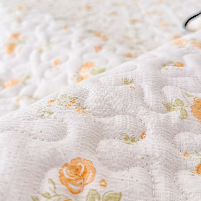 91家纺网 家纺一手货源 找家纺 小萌虎 2025新款A类云感原麻双层纱花边床盖四件套 静初【花边款】