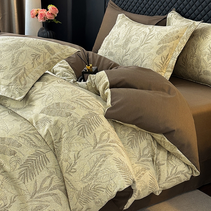 棉生活家纺 2025新款铂金磨毛单被套 被套单件-第二批 叶之舞