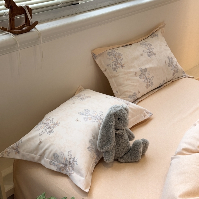 棉生活家纺 2025新款铂金磨毛单枕套 枕套单件-第二批 兰花情-奶黄