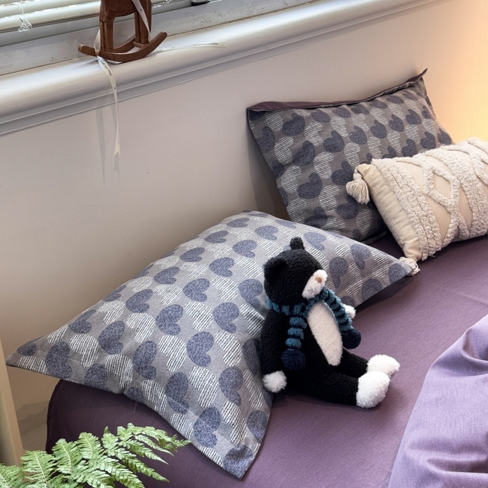 棉生活家纺 2025新款铂金磨毛单枕套 枕套单件-第二批 恋心-紫