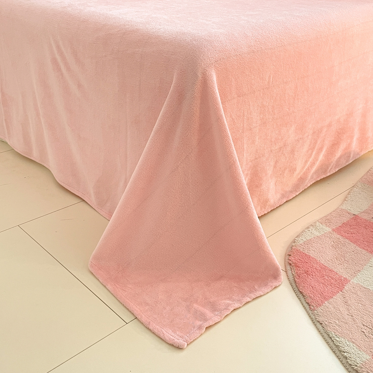 91家纺网 家纺一手货源 找家纺 启发 2025新款高克重小清新牛奶绒印花四件套 郁金香兔