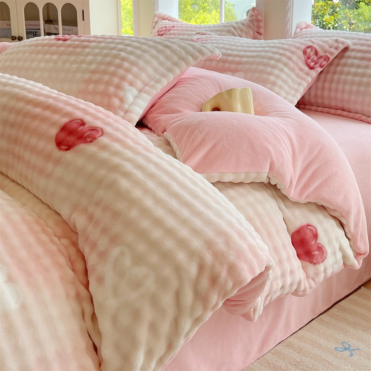 （总）凯儿家纺 2025新款兔毛牛奶泡泡绒单被套单品被套被套单件