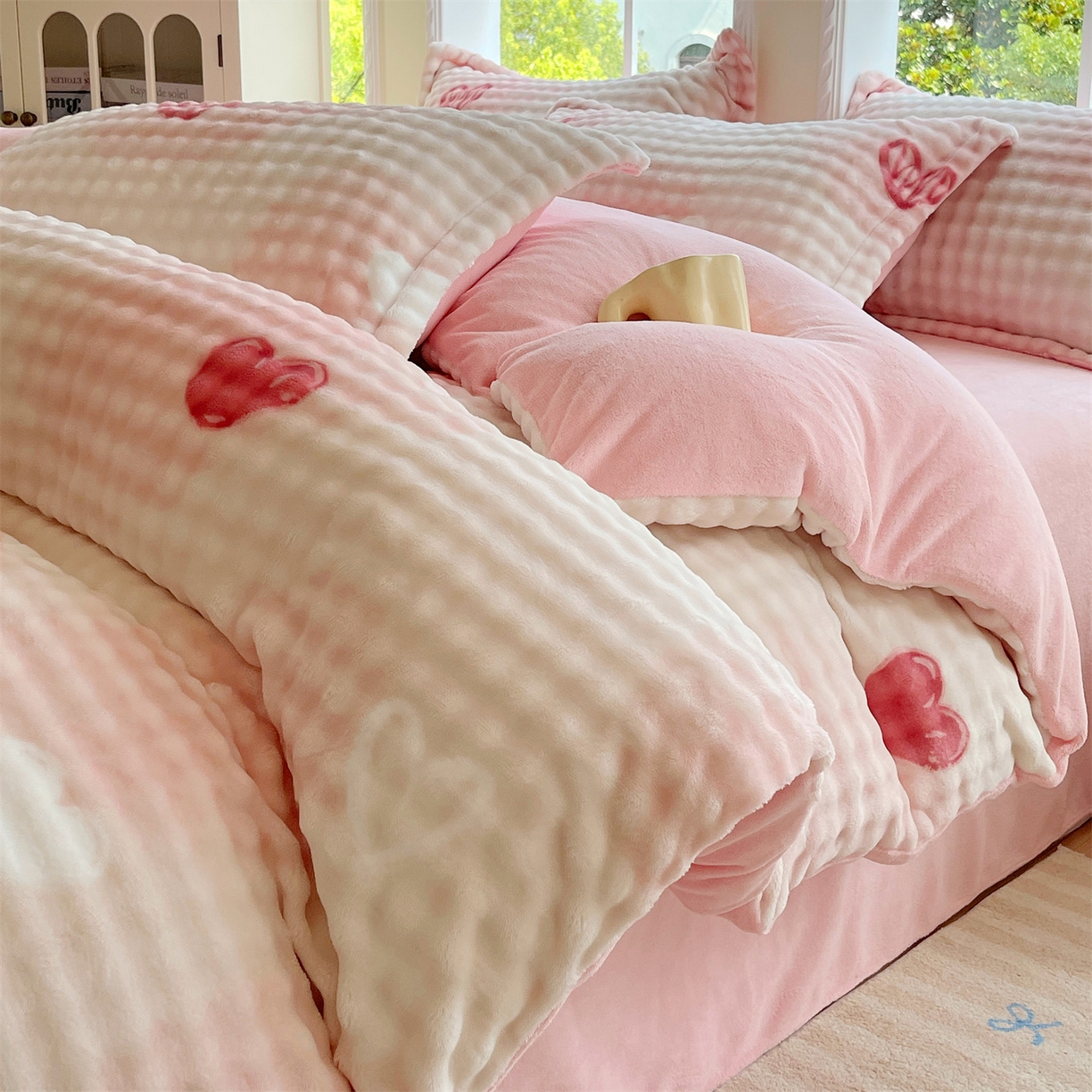 91家纺网 家纺一手货源 找家纺 （总）凯儿家纺 2025新款兔毛牛奶泡泡绒单被套单品被套被套单件