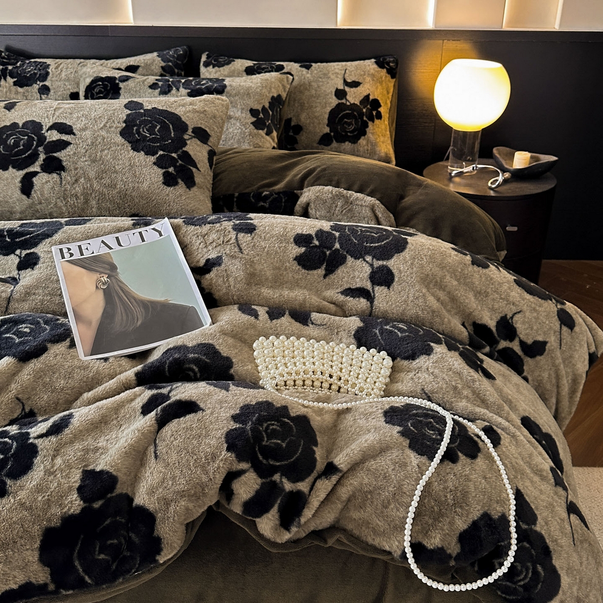 91家纺网 家纺一手货源 找家纺 金阳光家纺 2025新款A类高克重兔毛绒保暖印花牛奶绒四件套 美拉德系列 美拉德-奥黛丽