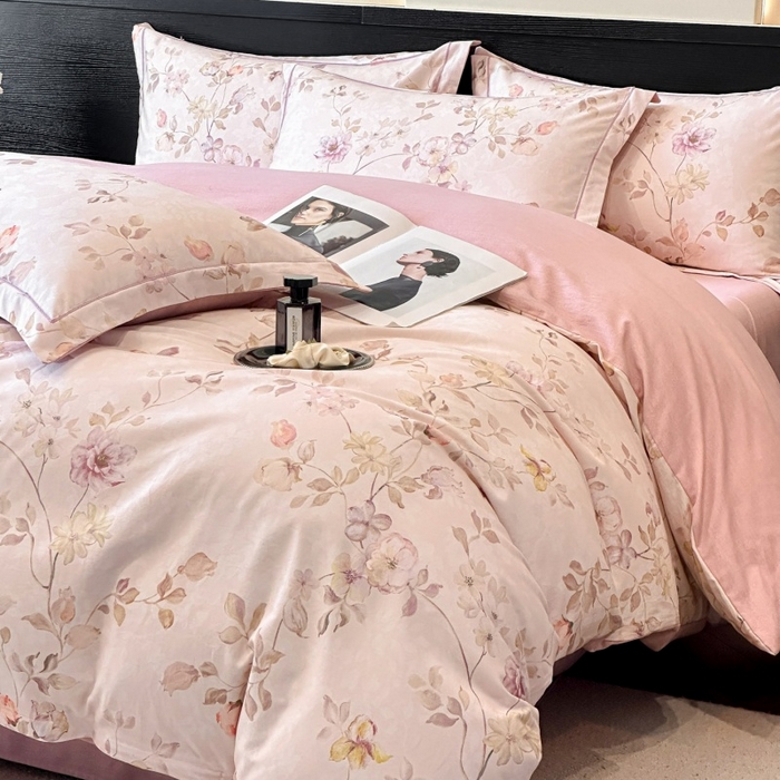 91家纺网 家纺一手货源 找家纺 海洋家纺 2026新款100%全棉磨毛数码印花四件套加厚全棉四件套-提供买家秀 梦屿香 米